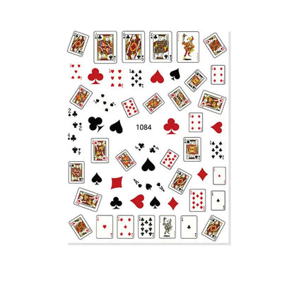 Waterproof Adhesive Decals Interesting Manicure Poker Nail Art Sticker Playing Cards Design DIY Nail Decoration Good Vibrations