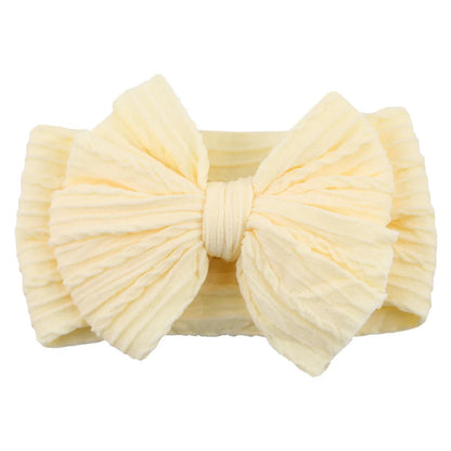 Solid Cable Bow Baby Headband for Child Nylon Layers Headwear Kids Elastic Turban Headwraps Newborn Boys Girls Hair Accessories Good Vibrations
