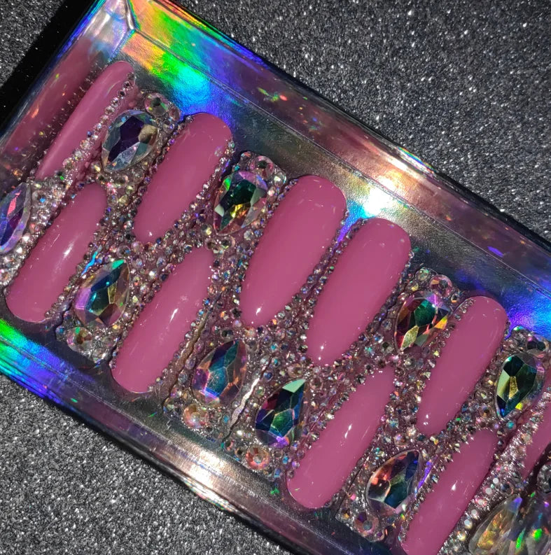 High Quality Multiply Designs 3D Handmade Customize Salon Press on Nails Acrylic Materials Set Good Vibrations