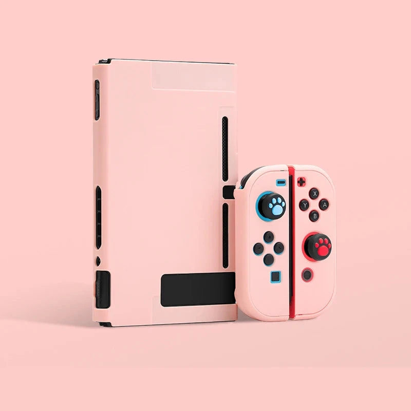 Kawaii Nintend Switch Pink Case Protective Hard Case Shell for Nintendos Switch Console JoyCon Colorful Back Cover Detachable Good Vibrations