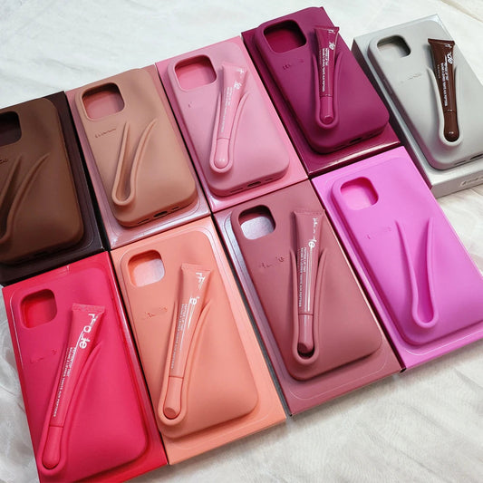Original Quality Lipstick DIY Make-up Rhod Soft Case for iPhone 16 15 14 13 12 Pro Max with Lip Gloss Holder Ins Hot Cover Good Vibrations