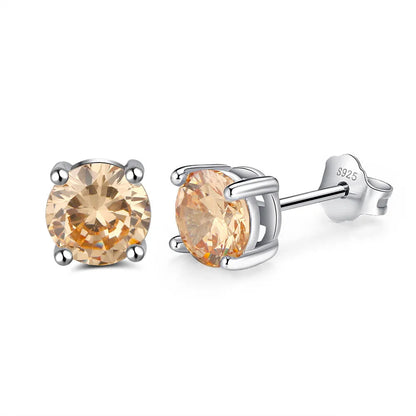 High Quality 925 Sterling Silver Simple and Stylish Four-claw Set with Zirconia Earring Wedding Jewelry for Women Men Wholesale Good Vibrations