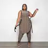 Two Piece Set African New Dashiki Fashion Sleeveless Suit Top and Pant Suits Party for Women Outfits 2022 Spring Summer Matching Good Vibrations