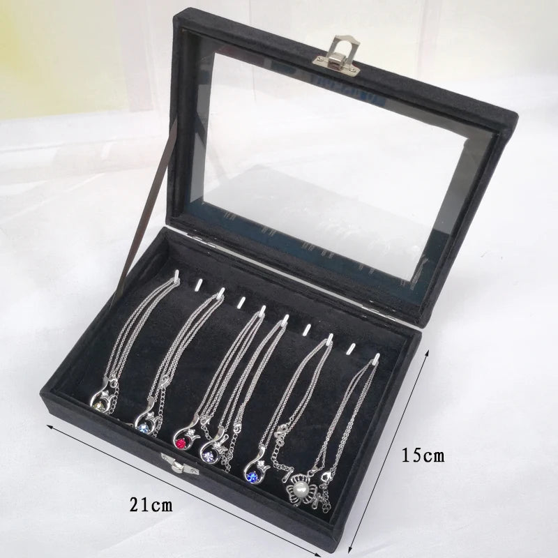 Black Jewelry Box Bracelet box necklace box arched small box display box flannel cover jewelry storage box Good Vibrations