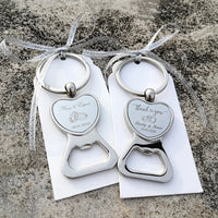 Customized Wedding Gifts For Guests Heart Bottle Wine Opener / Keychain Wedding Favor Birthday Party Souvenir Personalized Good Vibrations