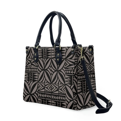 Customized Luxury Leather Women Handbag Hawaii Tribal Polynesian Tattoo Print Pu Leather Purse Shoulder Bag Lightweight Tote Bag Good Vibrations