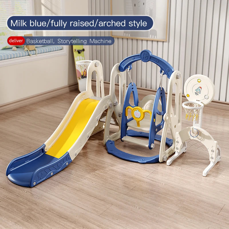 Children's Indoor Playground Equipment Plastic Swing and Slide Combination Playhouse with Ball Pit for Home or School Use Good Vibrations