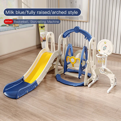 Children's Indoor Playground Equipment Plastic Swing Slide Set & Playhouse Combination for Park Usage Inflatable Type Good Vibrations