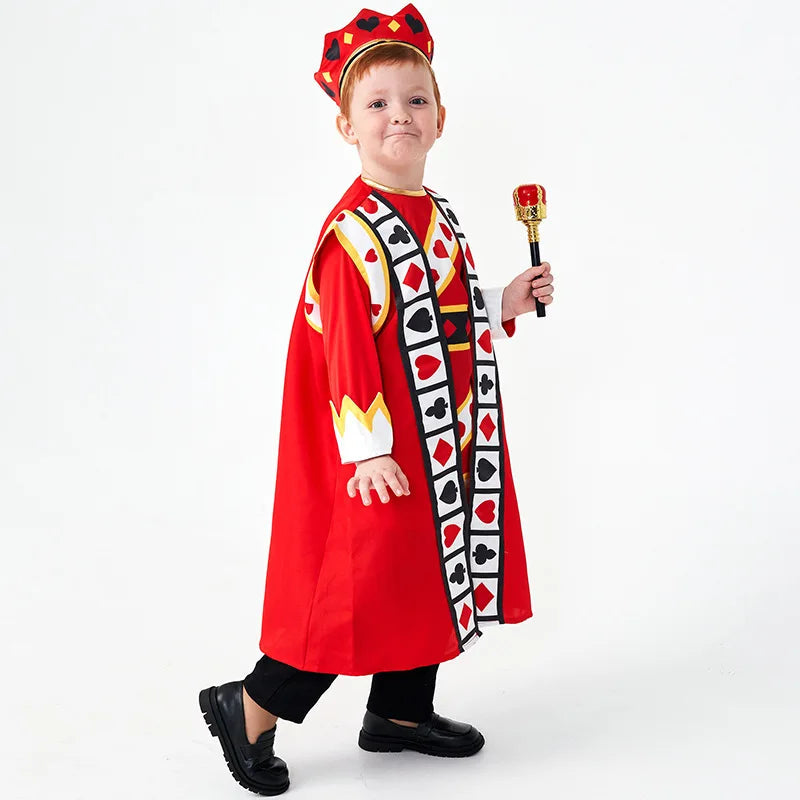 Children's Fairy Tale Role-play Show Halloween Costume Poker Red King Set Good Vibrations
