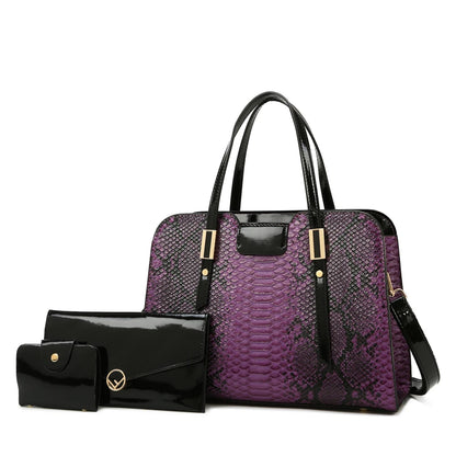 Pu Leather Hot Selling Purse Tote Bag Shoulder Bag 3 Pieces One Set Fashion Large Capacity Shoulder Bag Good Vibrations