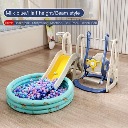 Children's Indoor Playground Equipment Plastic Swing Slide Set & Playhouse Combination for Park Usage Inflatable Type Good Vibrations