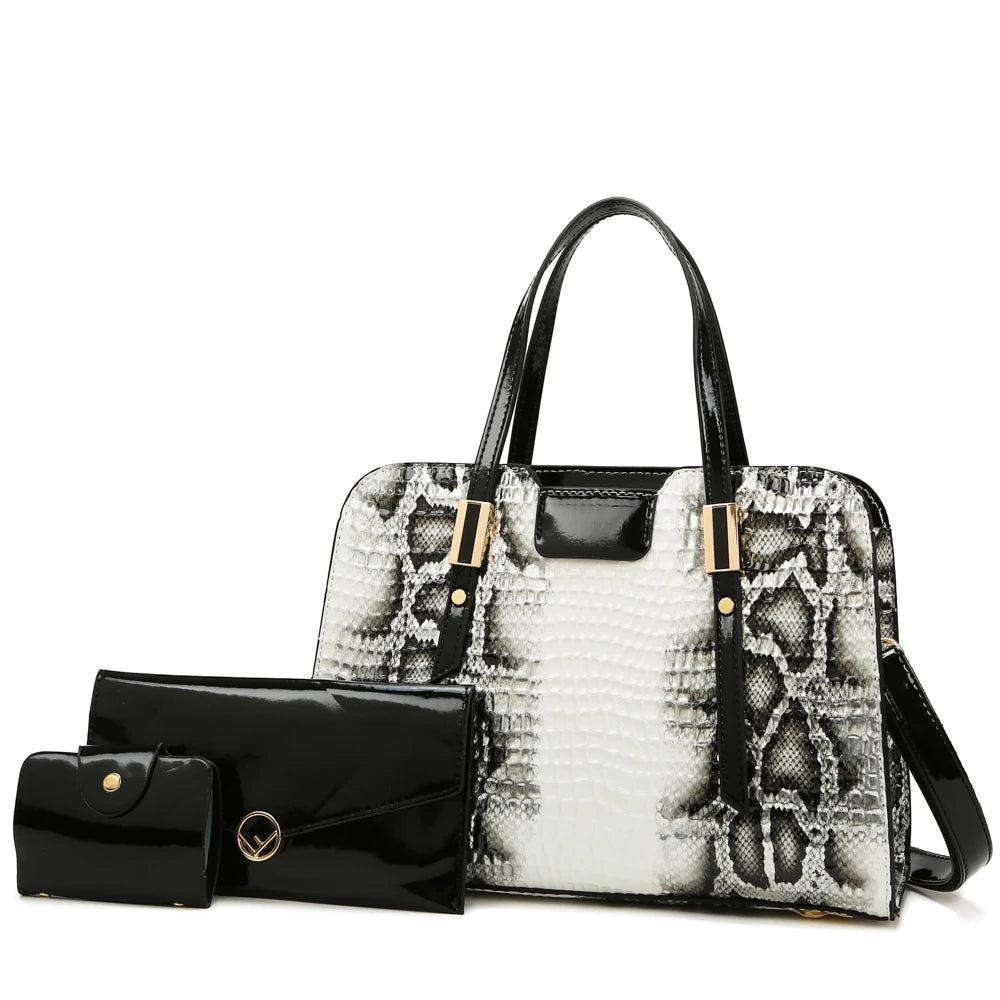 Pu Leather Hot Selling Purse Tote Bag Shoulder Bag 3 Pieces One Set Fashion Large Capacity Shoulder Bag Good Vibrations