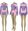 Custom Logo Women Set Short Pants and Sports Bra Crop Jacket Tracksuit Loungewear Women 3 Piece Shorts Pants Set  for Elasticity Good Vibrations