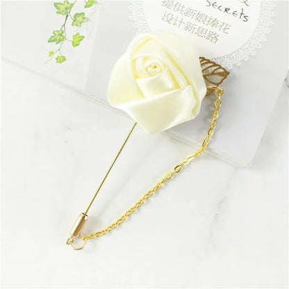 YO CHO Groom Boutonniere Corsage Pins Wedding Silk Flower Groomsman Boutonnieres Buttonhole Wedding Flowers Marriage Accessories Good Vibrations