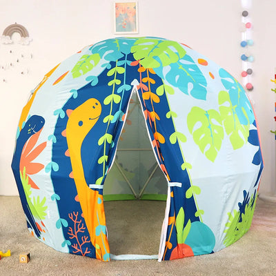 Children Indoor Kids Preschool Kindergarten Playhouse Round Yurt Circular Castle Folding Dinosaur Dome Play House Tent