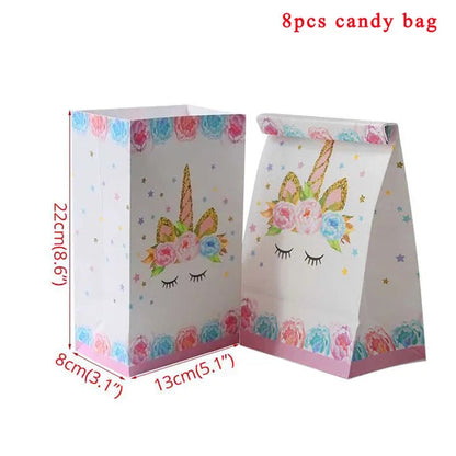 Unicorn Decoration Birthday Party Decor Kids Unicorn Disposable Tableware set Unicornio Baby Shower Girl Birthday Party Supplies Good Vibrations