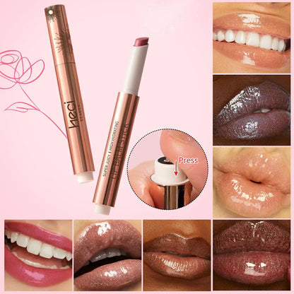 4g Heci Herbal Lip Butter Cream Stick Cream Press Type Super Juicy Mineral Lipstick Tinted Lip Moisturizer Shimmer Lip Stick Good Vibrations