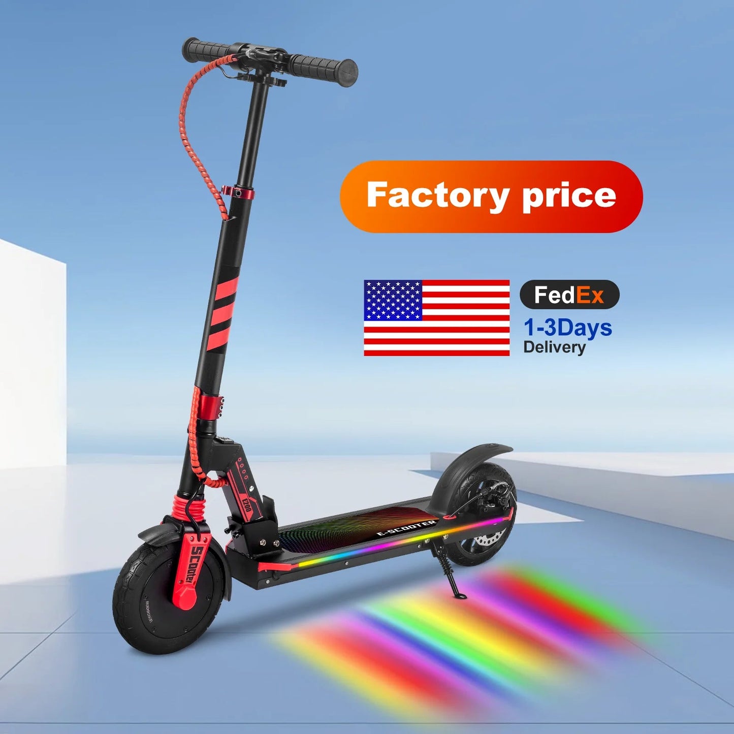 Battery Electric Bike Skateboard 180w 24v Kids City Electric Scooter for Teenagers With Led Light Good Vibrations
