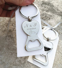 Customized Wedding Gifts For Guests Heart Bottle Wine Opener / Keychain Wedding Favor Birthday Party Souvenir Personalized Good Vibrations