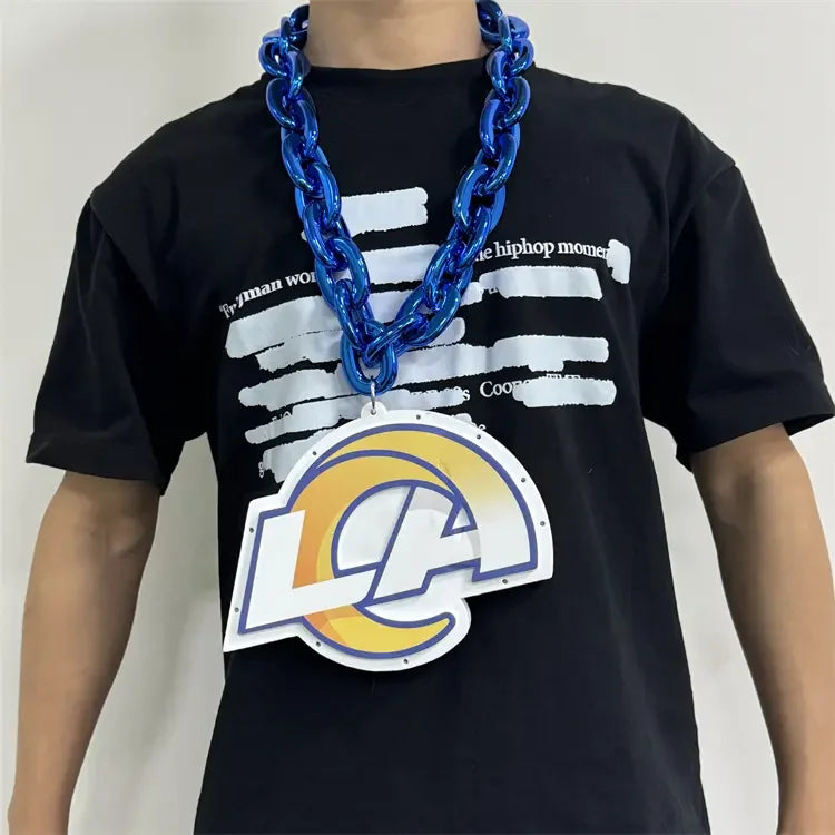 Waterproof New Design Large Size 3D Logo EVA Foam Fan Chain Super Fan Necklace Striking Color and Style Good Vibrations