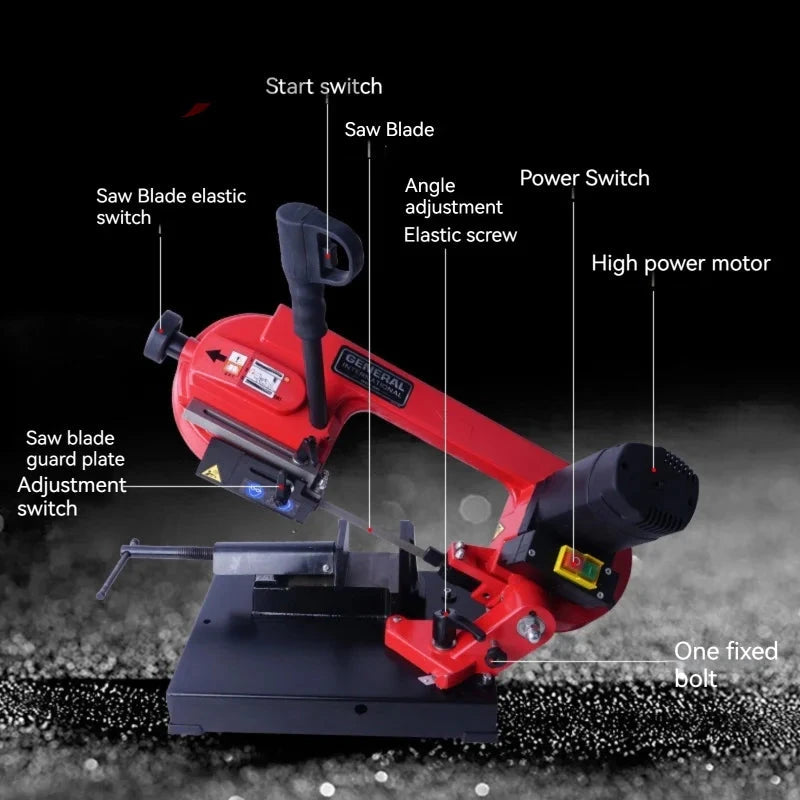 Multifunctional Electric Band Sawing Machine 45°-90° Horizontal Band Cutting 220V Metal Cutting Machine Good Vibrations