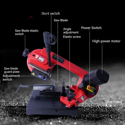 Multifunctional Electric Band Sawing Machine 45°-90° Horizontal Band Cutting 220V Metal Cutting Machine Good Vibrations
