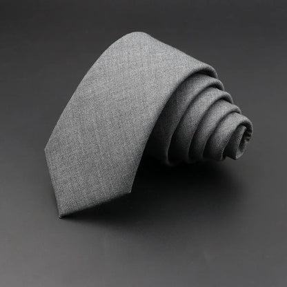 Mens Ties 6cm Classic Cotton Handmade Skinny Grey Plaid Neckties Striped Narrow Collar Slim Cashmere Casual Tie Accessories Gift Good Vibrations