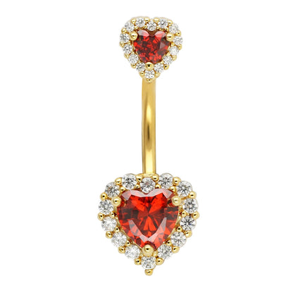 JHJT 14G Heart Belly Button Piercing Navel Ring 316L Surgical Stainless Steel CZ Belly Piercing Ombligo Jewelry for Women Good Vibrations Adult Super Store