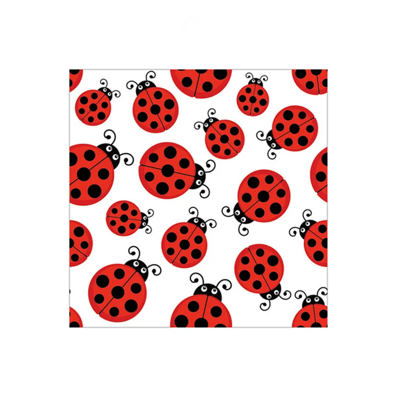 Cartoon Ladybug Theme Birthday Supplies Tablecloth Paper Plate Cup Banner Balloon Party Decoration Set Baby Shower Decoration Good Vibrations
