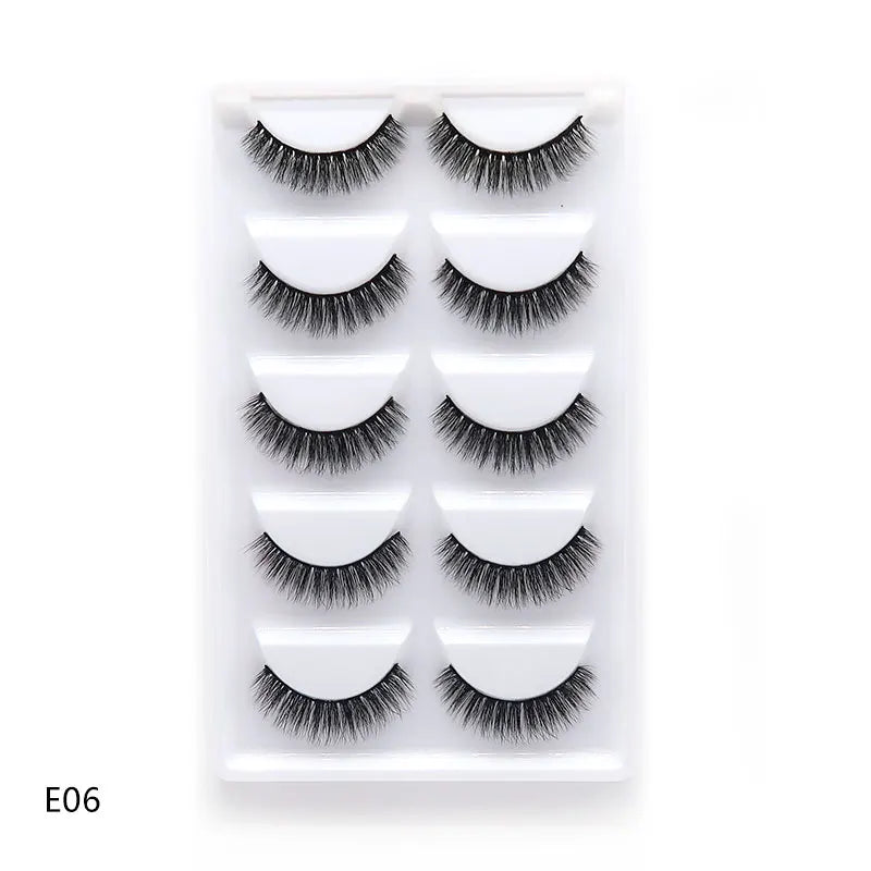 5 Pairs Multipack 3D Soft Mink Hair False Eyelashes Handmade Wispy Fluffy Long Lashes Natural Eye Makeup Tools Faux H13 E08 E01 Good Vibrations