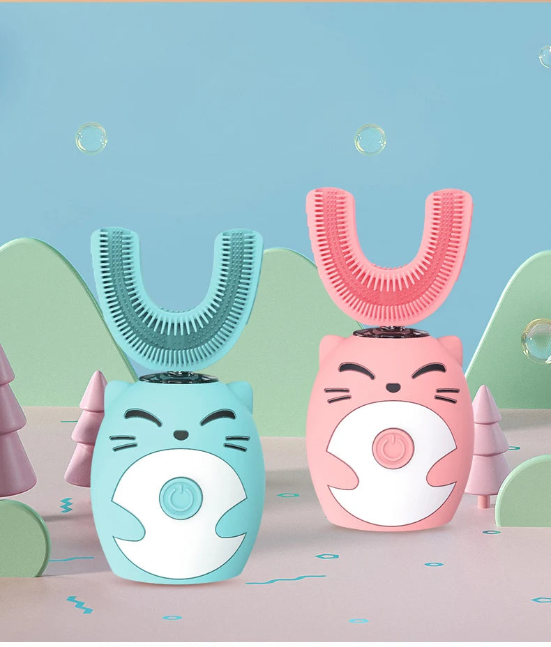 Sonic Electric Toothbrush Kids U-shaped Smart 360 Degrees Ultrasonic Tooth Brush Teeth Whitening For Children IPX7 Waterproof Good Vibrations