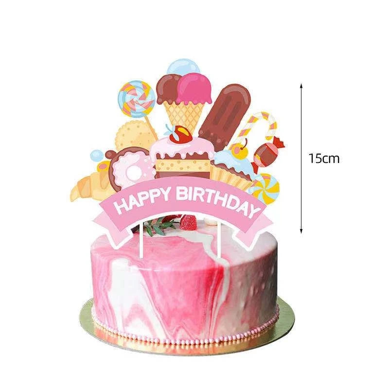 Dessert Series Party Supplies French Fries Burger Ice Cream Donuts Children’s Birthday Baby Bathing Decoration Dessert Series P Good Vibrations