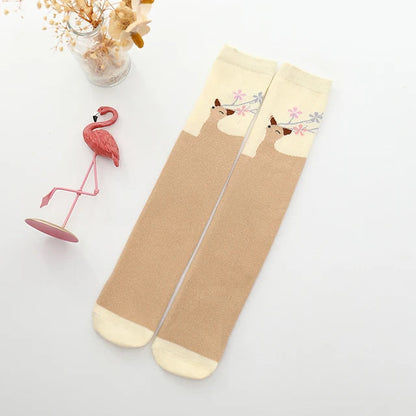toddler child high knee Socks Three-dimensional cute Cartoon fox cat unicorn Cotton Over knee kids baby girls Sock Spring Autumn Good Vibrations
