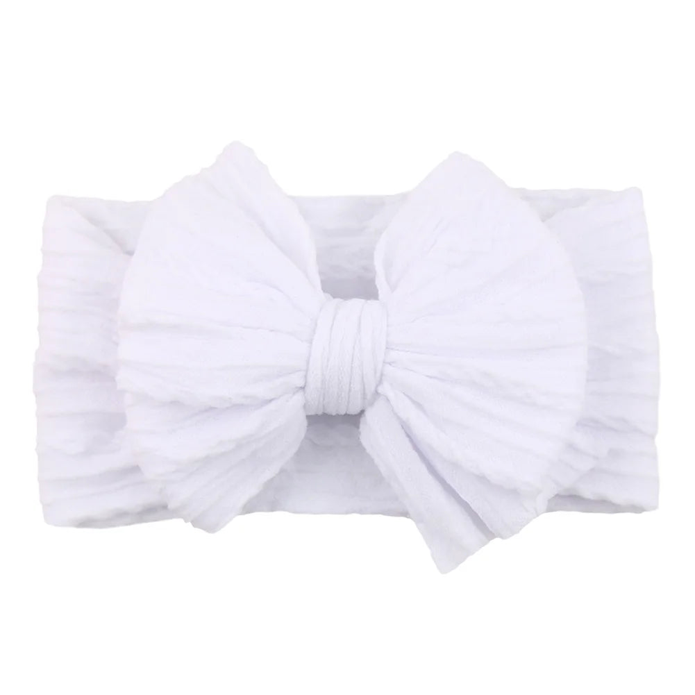 Solid Cable Bow Baby Headband for Child Nylon Layers Headwear Kids Elastic Turban Headwraps Newborn Boys Girls Hair Accessories Good Vibrations