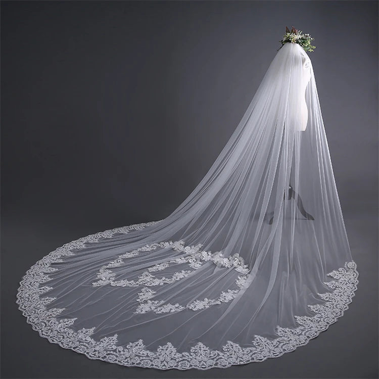 New Bridal Veil Belt Insert Comb Wedding Veil Long Lace Lace Wedding Veil Good Vibrations