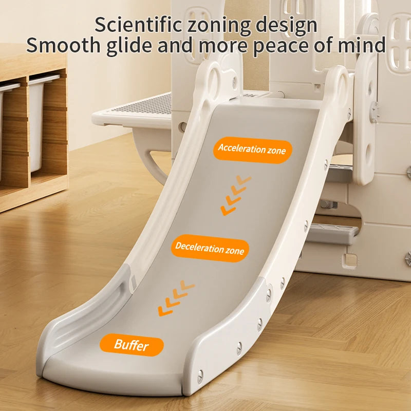 Feelbaby Indoor Playground Equipment White Plastic Toy Set Swings Slide for Kids for Home Garden Shopping Malls Playhouse Good Vibrations