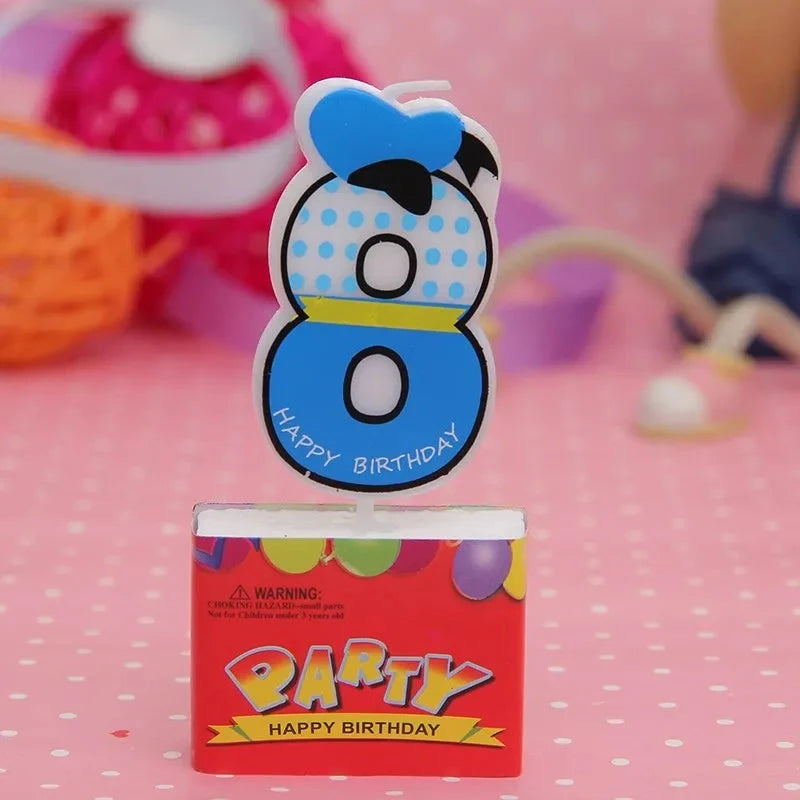 Birthday Candle Mouse Party Decorations Number Candle Cake Toppers Decorations for Home Kids's Gift Candle DIY Cake Flags Good Vibrations