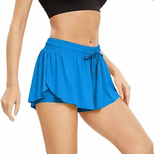 Hot Selling 2024 New Spandex 2 in 1 Gym Yoga Casual Workout Youth Shorts Women Sport Skirt Running Biker Shorts for Women Good Vibrations