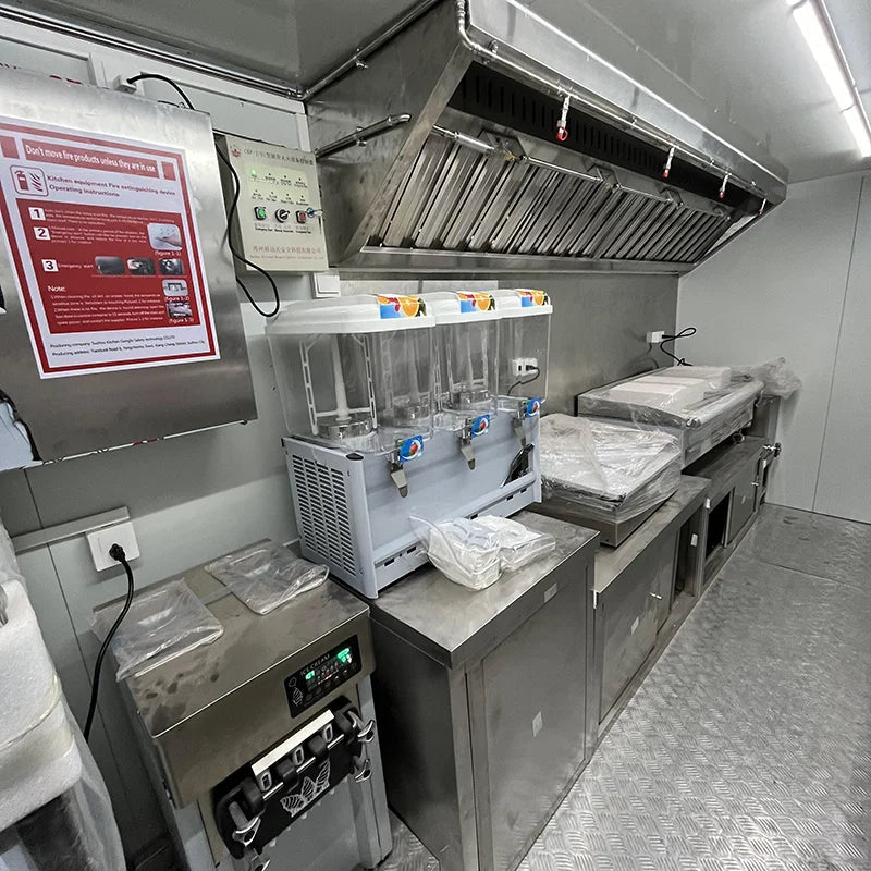 Complete Mobile Food Cart Fully Equipped Kitchen for Snack Catering Towable Food Trailer Good Vibrations