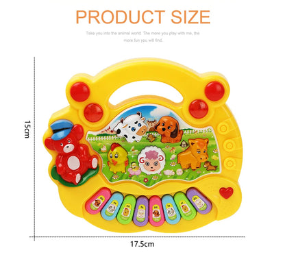 Baby Musical Toy with Animal Sound Kids Piano Keyboard Electric Flashing Music Instrument Early Educational Toys for Children Good Vibrations