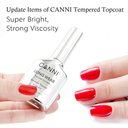 CANNI 18ml Bright Shiny Long Wear Diamond Topcoat Gel Polish Led Uv Gel Wholesale Nail Supply No Clean Topcoat Nail Gel Polish Good Vibrations