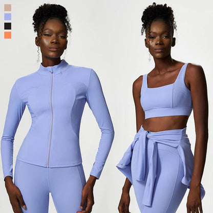 Athletic Exercise Sport Women Set Stretchy Plus Size Workout Sets Anti-static 3 Piece Women Fitness Suits Good Vibrations