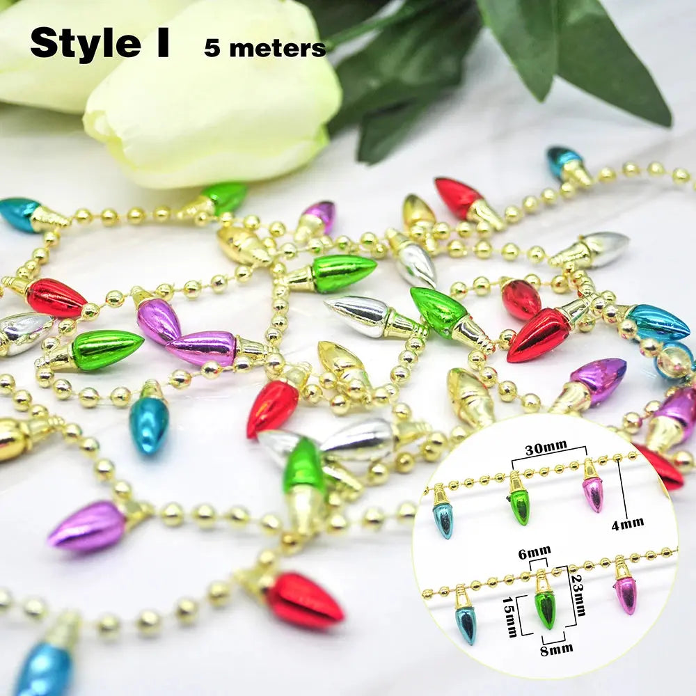 5M Christmas tree DIY Bulbs Garland Christmas Ornaments Home Decoration Xmas wreath Ornaments Christmas Party Decorations Good Vibrations