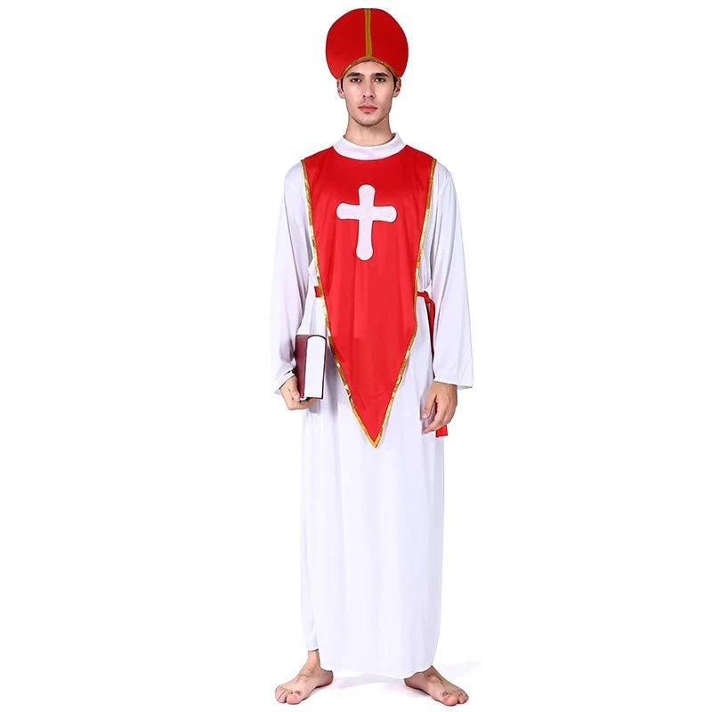 Halloween Costume Cosplay Jesus Christ Outfit Male Missionary Priest the Virgin Mary Priest Nun Bishop Costume Good Vibrations