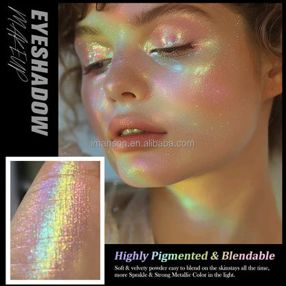 OEM Custom Logo Eye Shadow Private Label Monochrome 26mm Rainbow Multichrome Eyeshadow Good Vibrations
