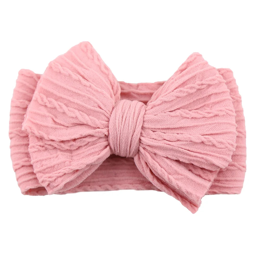 Solid Cable Bow Baby Headband for Child Nylon Layers Headwear Kids Elastic Turban Headwraps Newborn Boys Girls Hair Accessories Good Vibrations