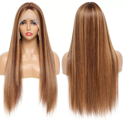 P4/27 Highlight Color Lace Front Straight Wig Raw Indian Hair Honey Blonde 5x5 HD Lace Frontal Human Hair Wigs for Women Good Vibrations