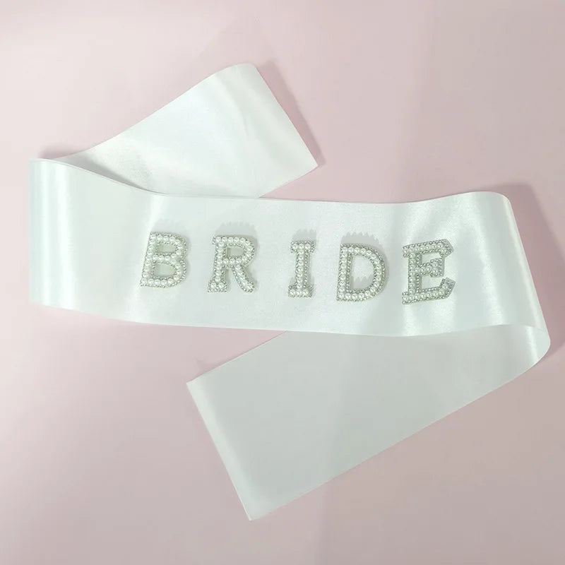 Diamond Letter Headband Bride to Be Sash Veil for Women Wedding Party Bridal Shower Gift WB019 Good Vibrations