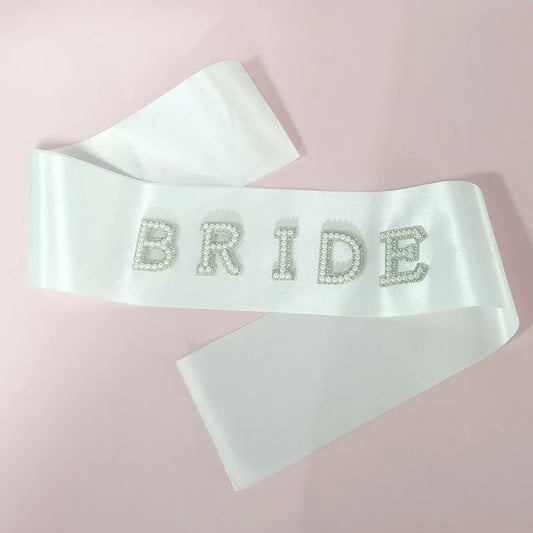 Diamond Letter Headband Bride to Be Sash Veil for Women Wedding Party Bridal Shower Gift WB019 Good Vibrations
