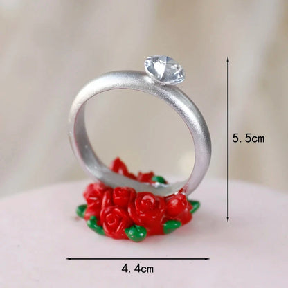 Happy Wedding  Anniversary Gold Castle Acrylic Cake Toppers  Bride Groom Mr Mrs Wedding Diamond Ring Cake Supplies Decoration Good Vibrations